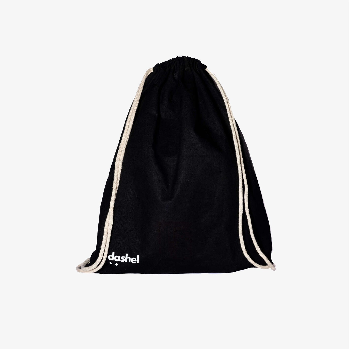 Dashel Black drawstring backpack for storing and carrying a bike helmet, included with the Dashel ReCycle helmet