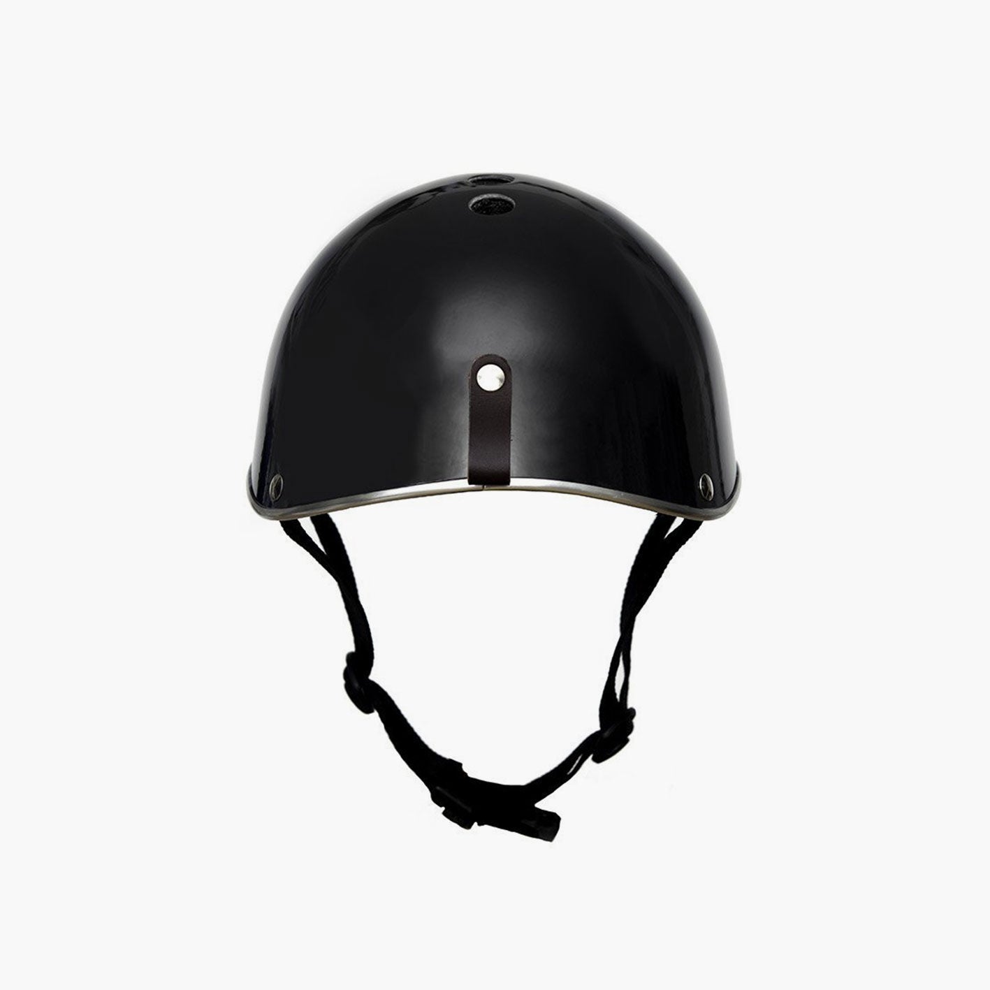 Rear view of Dashel Carbon Fibre Edition Carbon Black bike helmet with vegan leather loop and top ventilation