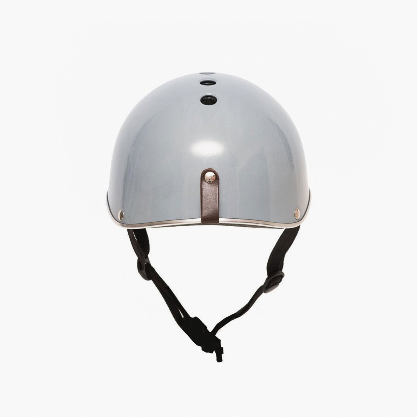 Rear view of Dashel Carbon Fibre Edition Carbon Grey bike helmet with vegan leather loop and top ventilation