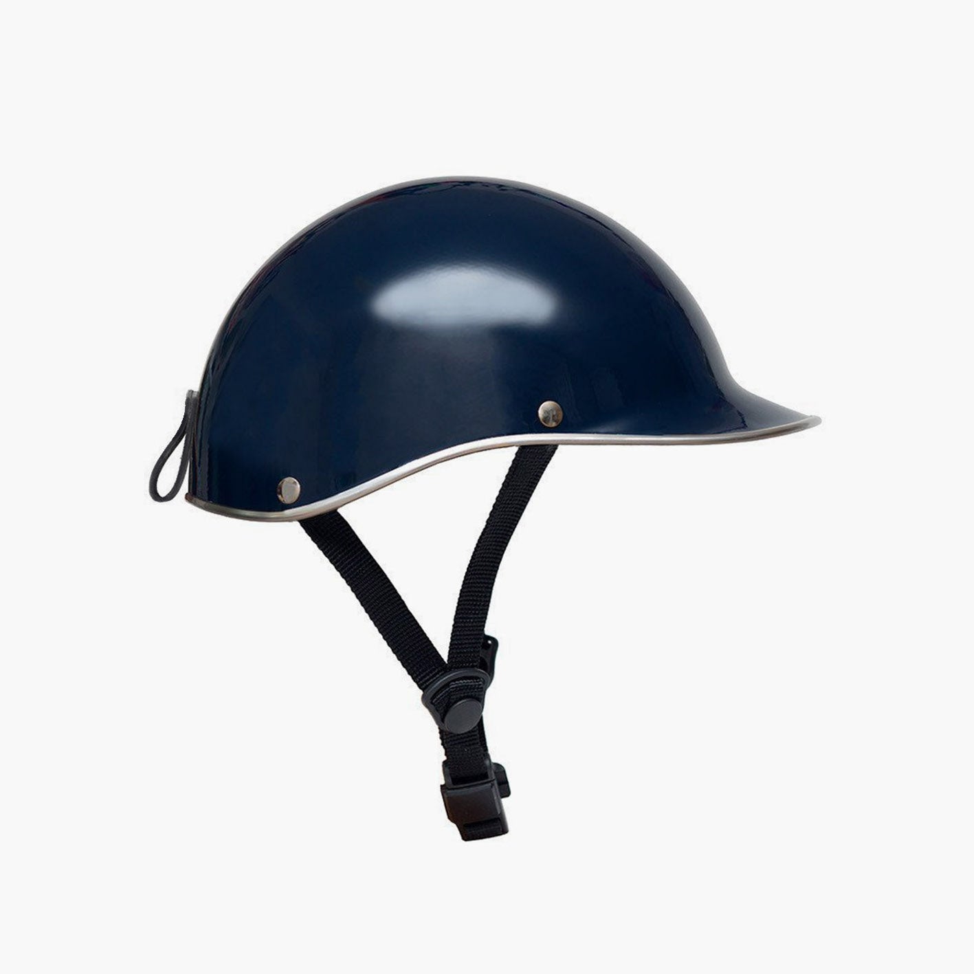 Right side view of Dashel Carbon Fibre Edition Carbon Navy Blue bike helmet with carbon fibre shell and Fidlock buckle