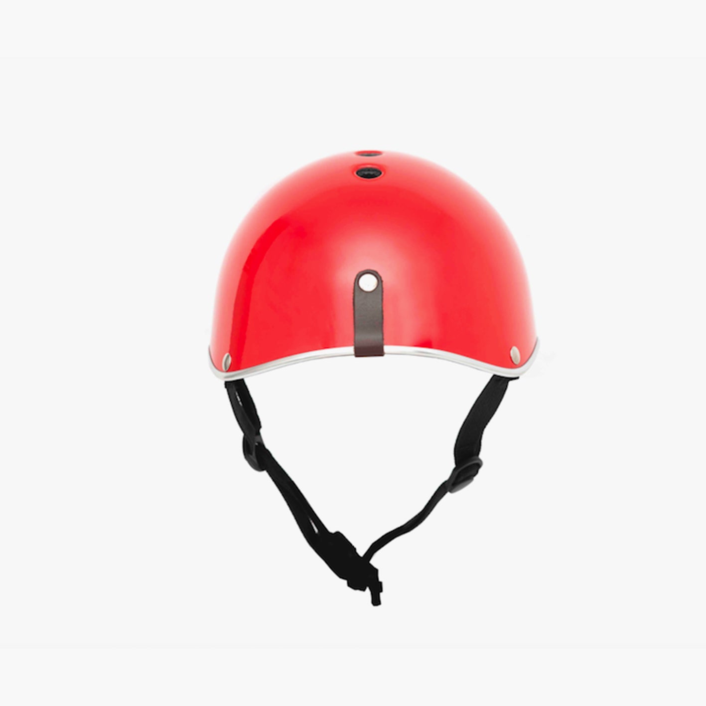 Rear view of Dashel Carbon Fibre Edition Carbon Red bike helmet with vegan leather loop and top ventilation