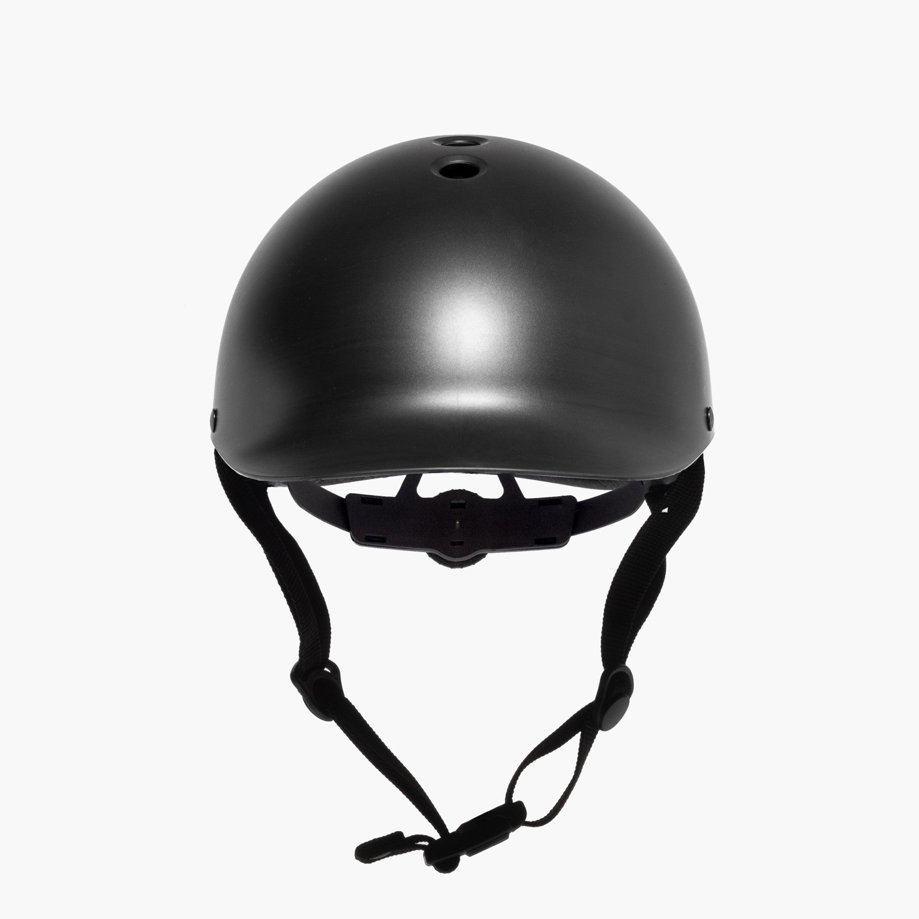 Front view of Dashel Ocean Edition Ocean Black bike helmet with top vents and matte recycled ABS shell