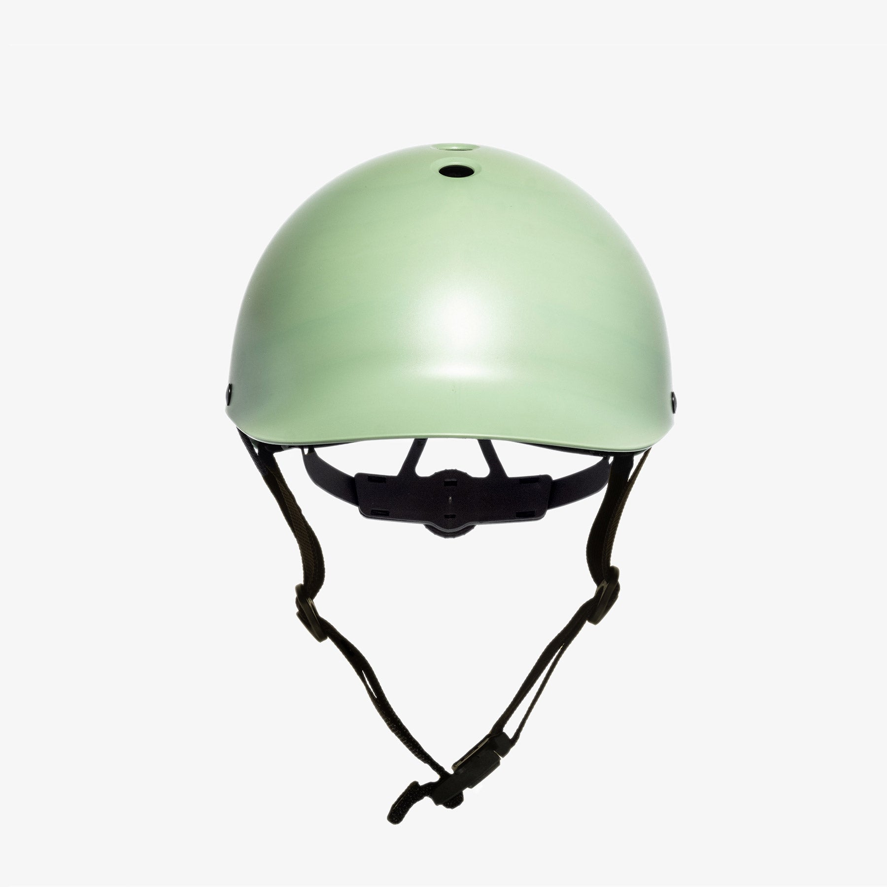 Front view of Dashel Ocean Edition Ocean Green bike helmet with top vents and wave-effect recycled ABS shell