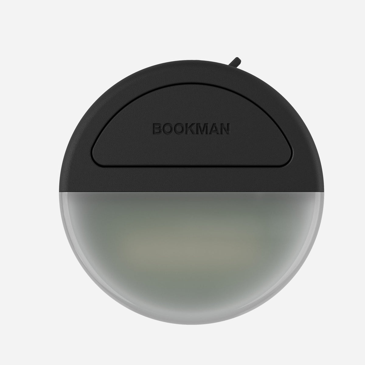 Front view of the black Bookman Eclipse wearable safety light