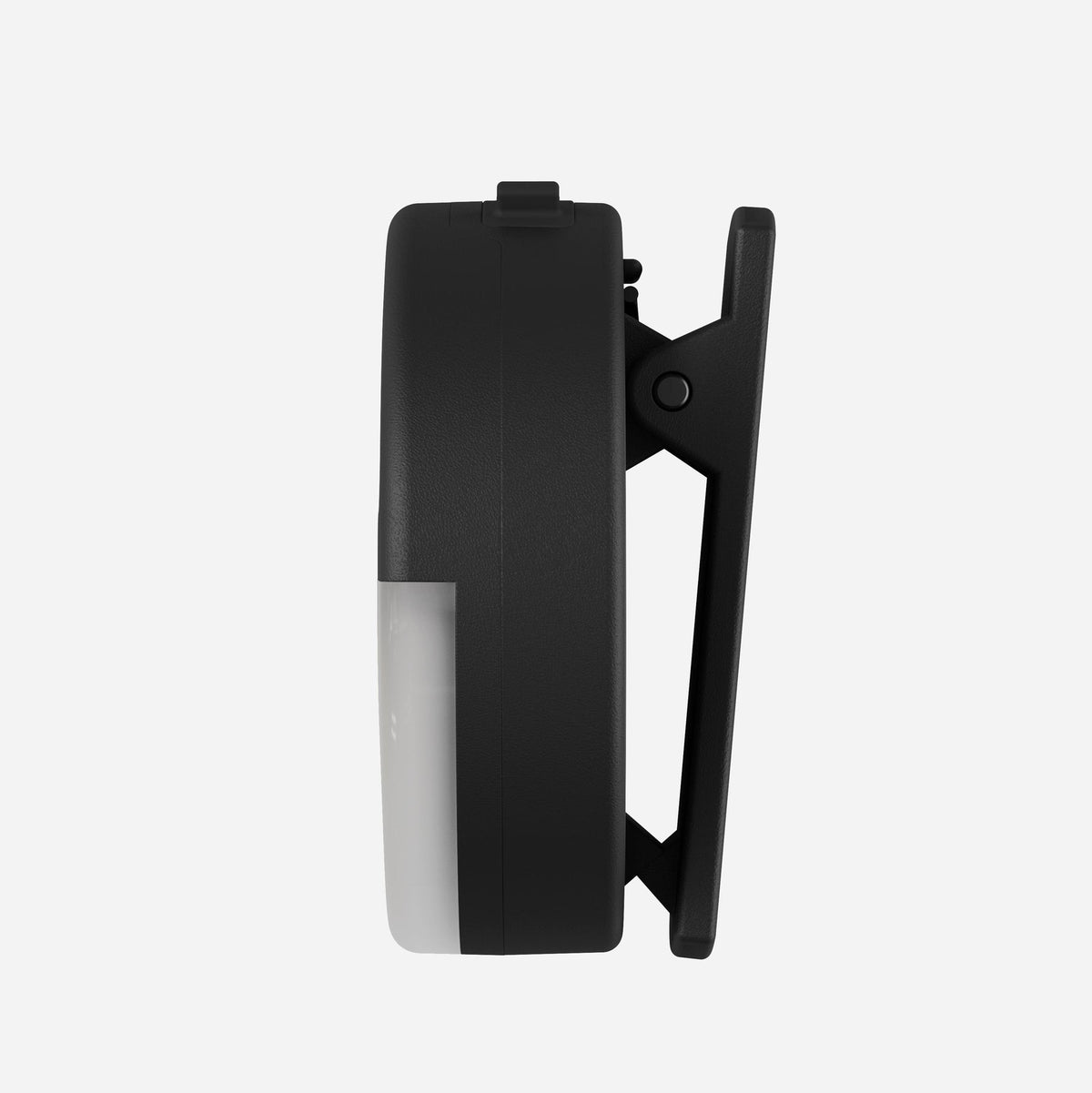 Side view of the black Bookman Eclipse light showing the strong clip