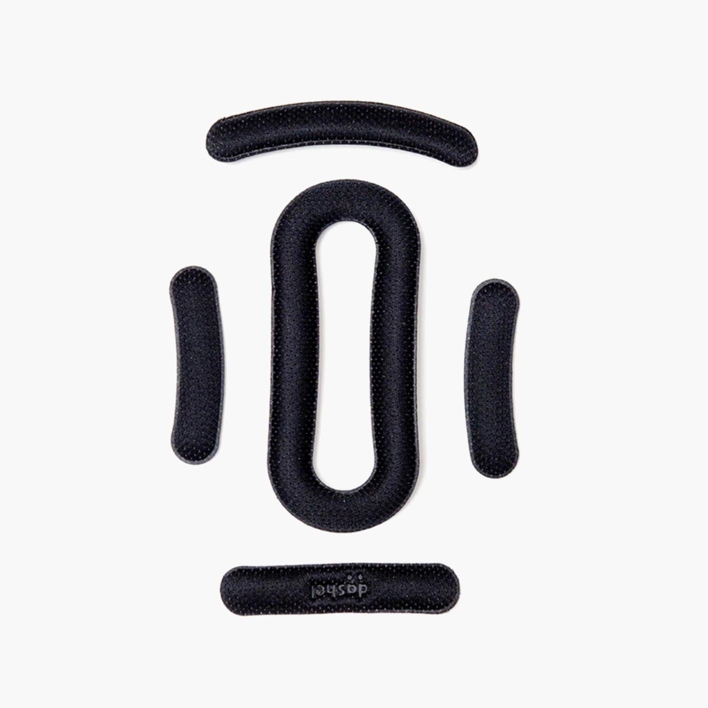 Dashel Replacement Black Comfort Pads with 10mm helmet padding set for improved bike helmet comfort and stability